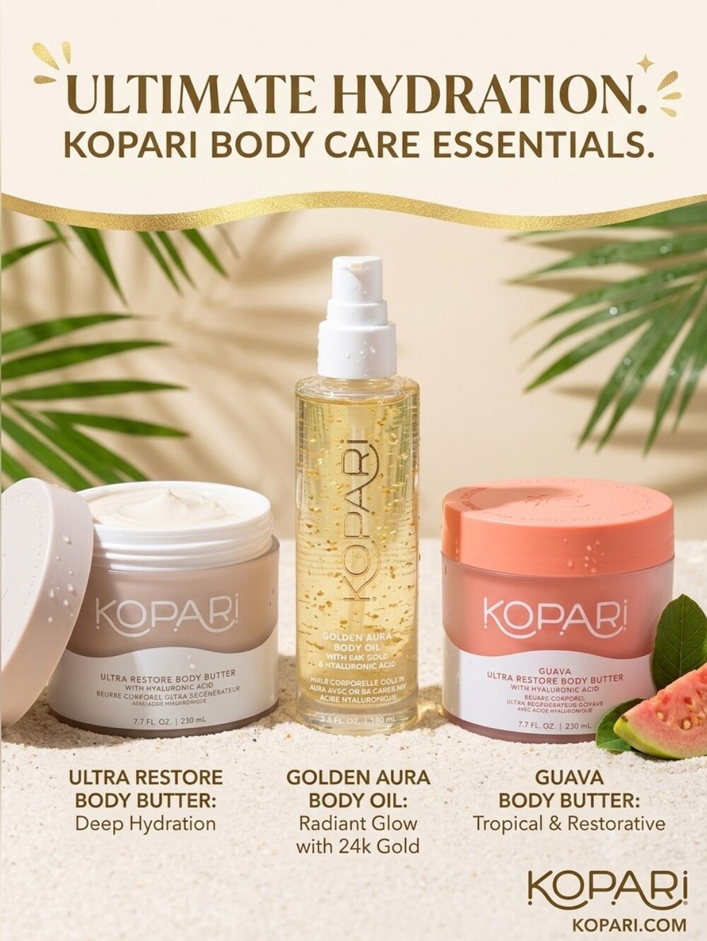 Kopari Ultra Restore Body Butter Or Golden Aura Body Oil, NEW